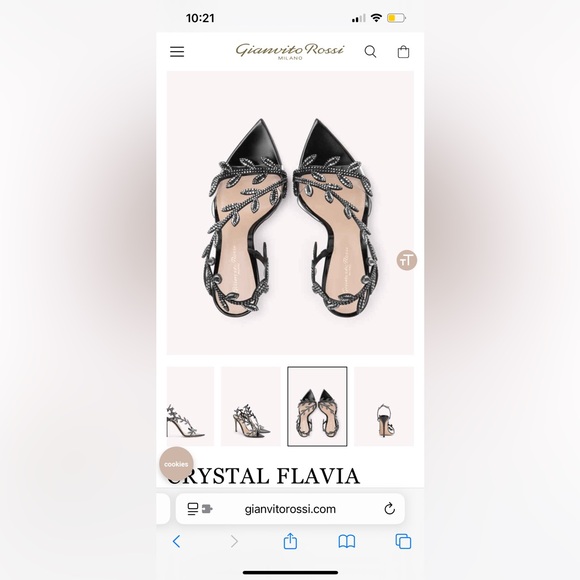 Gianvitto Rossi Flavia Crystal Leaf Heels - Picture 10 of 11